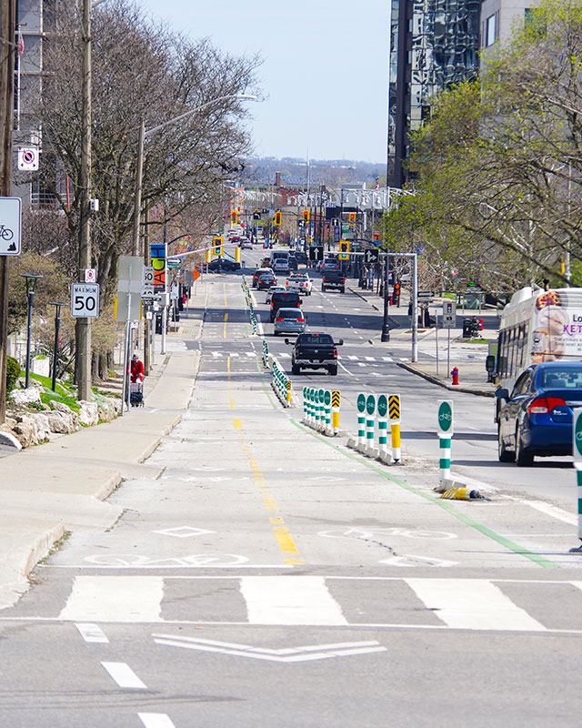Photo of bike lane on Bay Street
