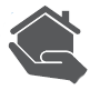 Icon of hand holding a house