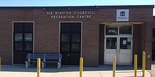 Front door entrance to Sir Winston Churchill Recreation Centre