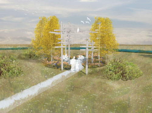 Rendering drawing of The Nest Gathering Space