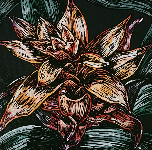 painting abstract flowers