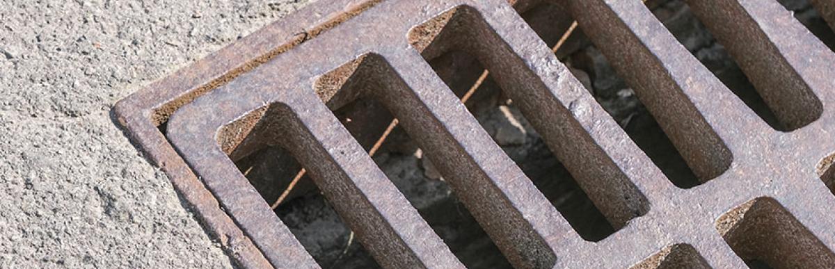 Close up of sewer grate
