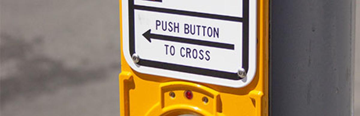 Close up of accessible pedestrian signal